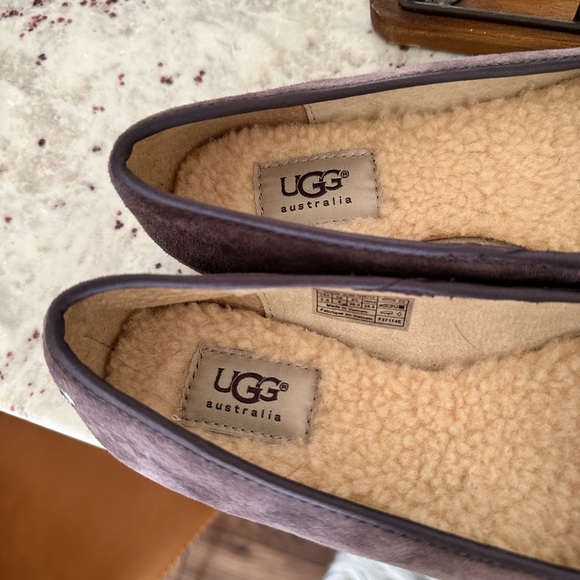 UGG Alloway Purple Rhinestone Bow Sherlong Lined Loafers sz: 7.5 - Picture 4 of 9